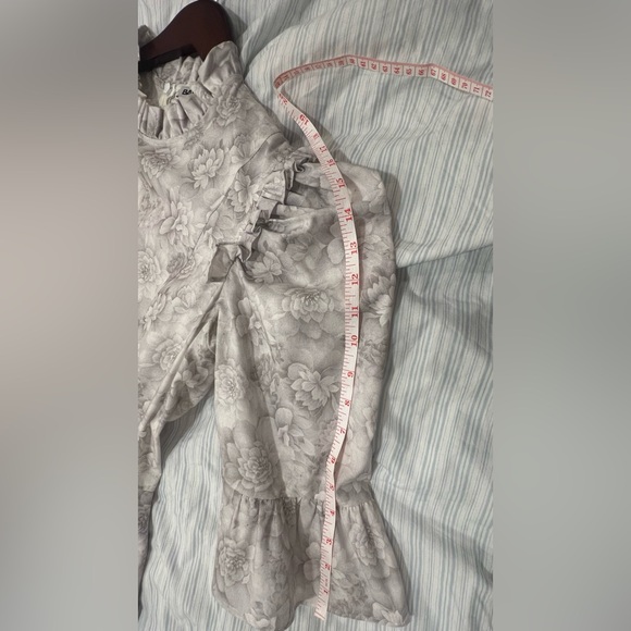 Batsheva Gray floral Ruffled midi dress - Picture 9 of 12